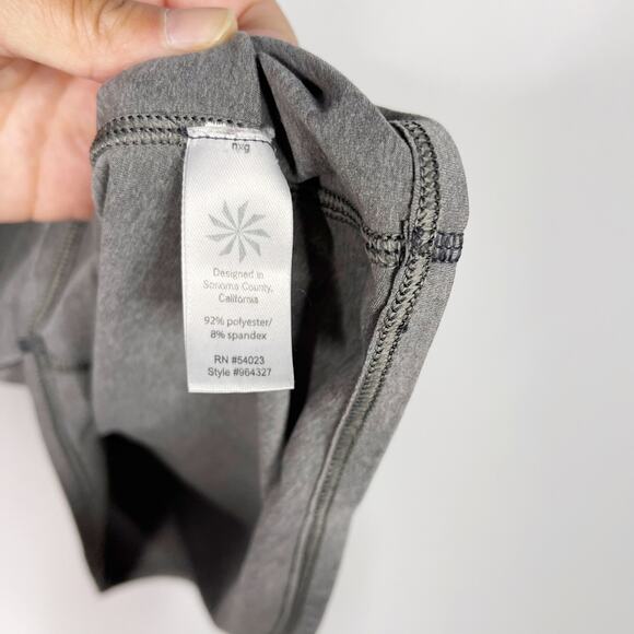 Athleta XSmall XS Gray Heather Chi Tank Top Scoop Neck Racerback Workout Stretch - Picture 8 of 9